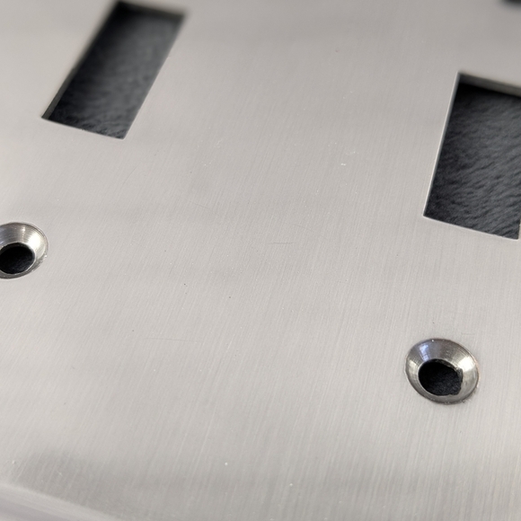 Liberty Emery Brushed Nickel Three Toggle Switch Plate Light Cover 3 Gang - Picture 3 of 6